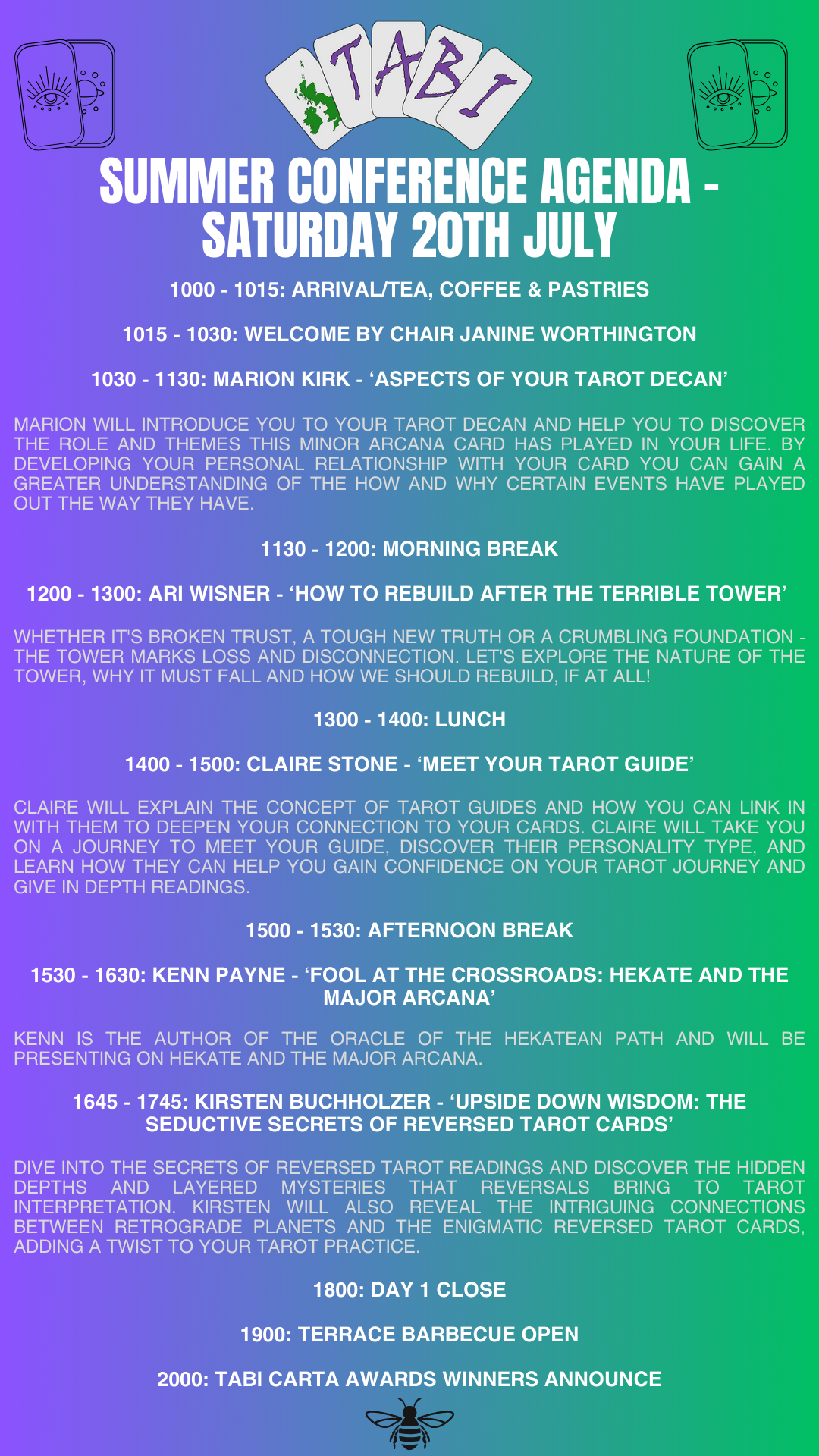 Saturday leaflet agenda